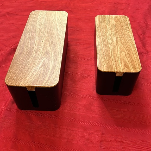 Kenberrys Cable Management Box Set - Large & Medium Woodgrain & Black Style - Picture 3 of 16